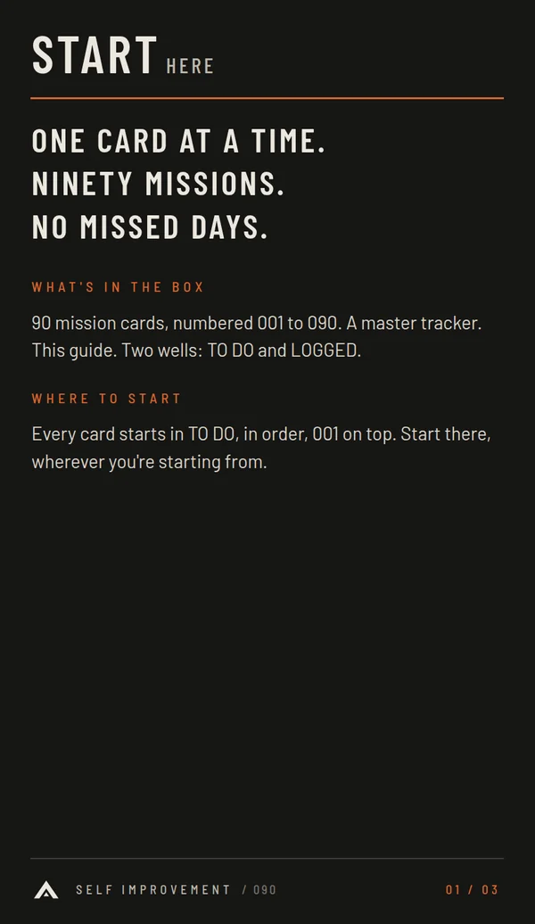 START HERE card 1 of 3