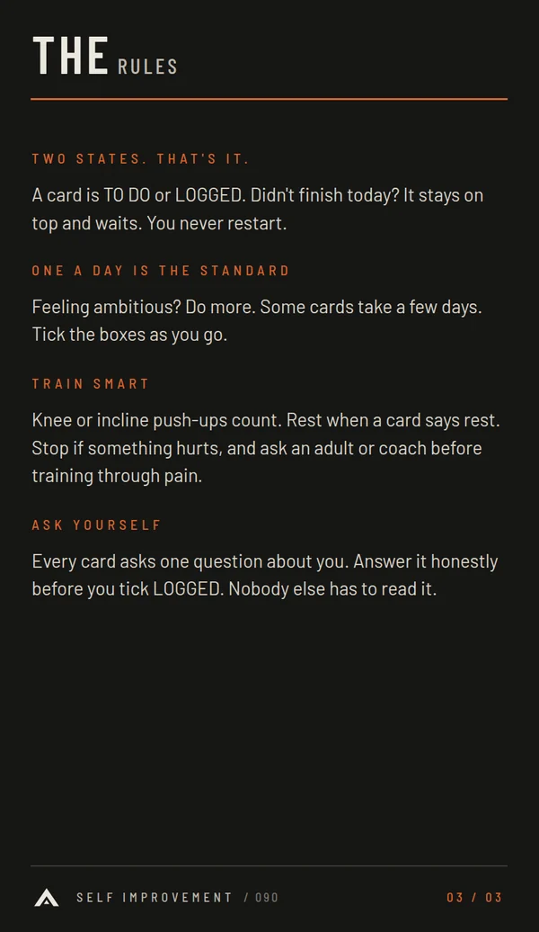 START HERE card 3 of 3